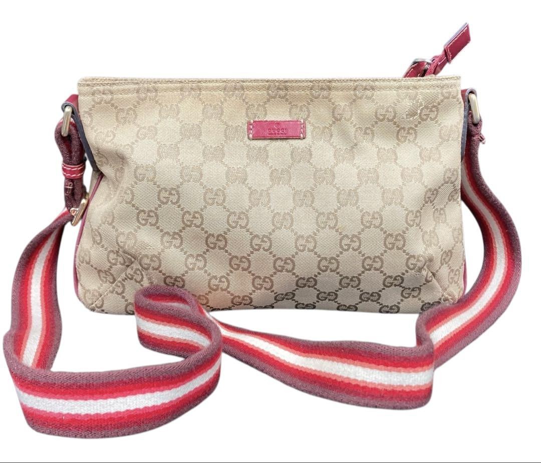 GUCCI GG Canvas Shoulder Bag 189749 DDU Brown Beige