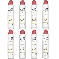 8 x Dove Go Fresh Apple & White Tea Antiperspirant Deodorant Spray, 150ml/5 oz