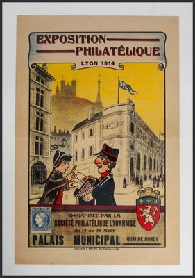 Francia. Bibliografía. 1914. Cartel original de la Exposición Filatélica EXPOSI