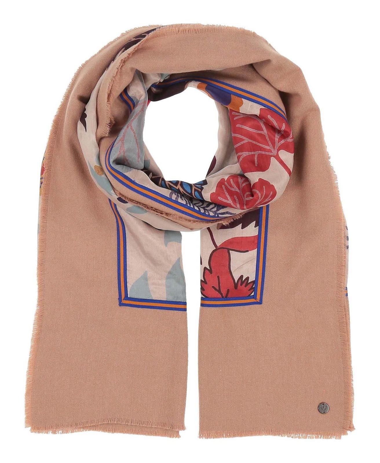FRAAS scarf Scarf With Floral Design Deep Blue