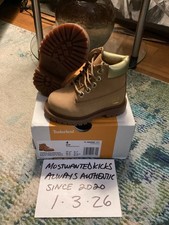 DS 2023 Timberland Premium 6 IN WP Nubuck Wheat  Gold Toddlers Sz 4