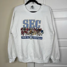 SEC Football Mascots Sweatshirt Men’s Large White NCAA Southeastern Conference