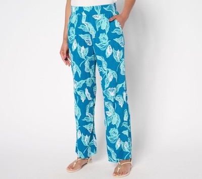 Gloria Vanderbilt Women's Pants Sz L Tall Denim & Co. Beach Multi-colored