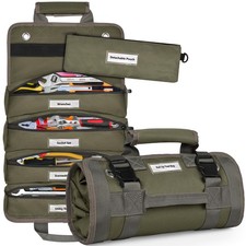 Roll Up Tool Bag Organizer Gifts for Dad. Heavy Duty Motorcycle Tool Roll Bag...
