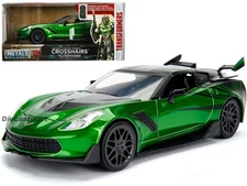 TRANSFORME​RS 5 2016 CHEVROLET CORVETTE CROSSHAIRS GREEN 1:24 DIECAST JADA 98499