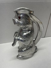 Arthur Court Rabbit Pitcher Vintage 1979 Aluminum 11" Bunny Rabbit Pitcher READ