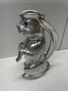 Arthur Court Rabbit Pitcher Vintage 1979 Aluminum 11" Bunny Rabbit Pitcher READ
