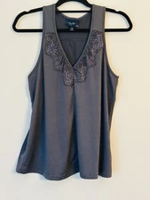 Women Grey Vest Top L