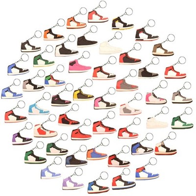 50 PCS Random Retro Sneaker Keychains Shoe Rubber Fun Gifts Key Chains for Go...