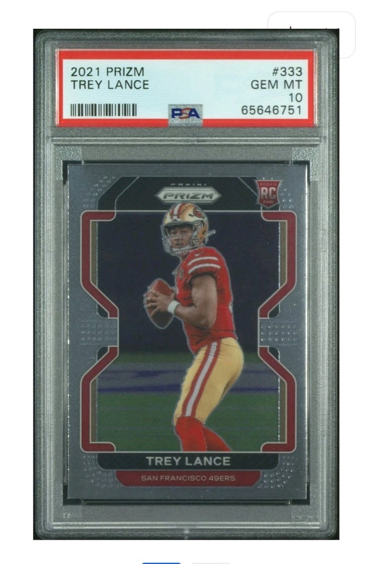 Trey Lance RC Niners 2021 Panini Prizm - Rookie  PSA 10 💎 #333 (RC)