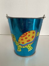 Vintage Ohio Art Tin Litho Sand Pail, Crab, Turtle Fish