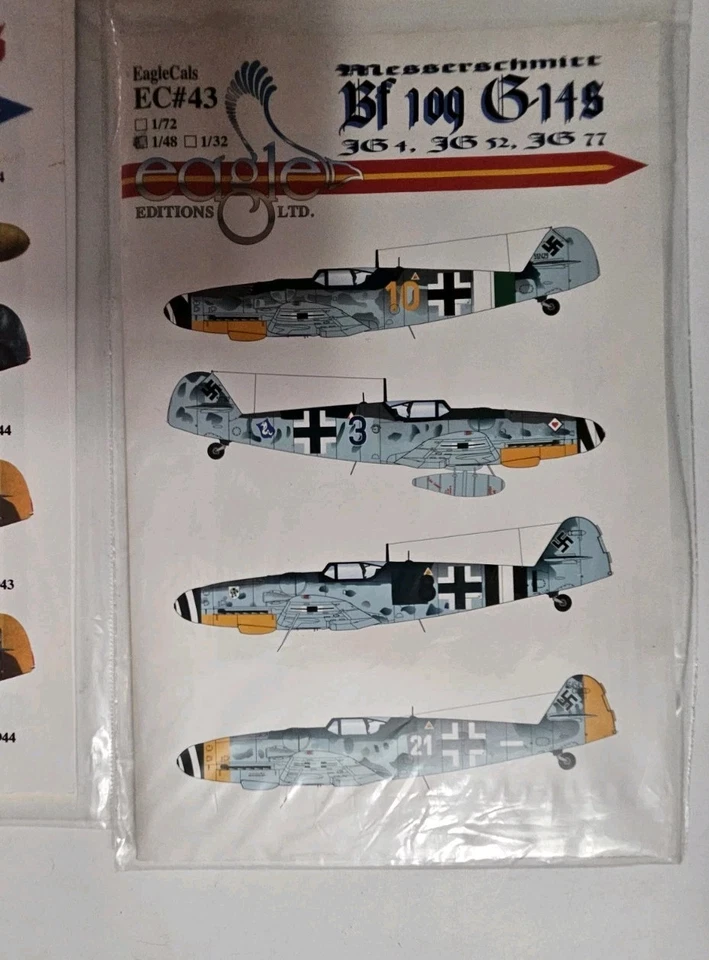 EagleCals 1/48 #171 和 #43 Messerschmitt Bf-109 G-6s 和 G-14s - 全新 — 第 2/3 张图片