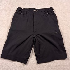 Wrangler Men's Black Cargo Shorts Size 32 Elastic Waist Zipper Pockets