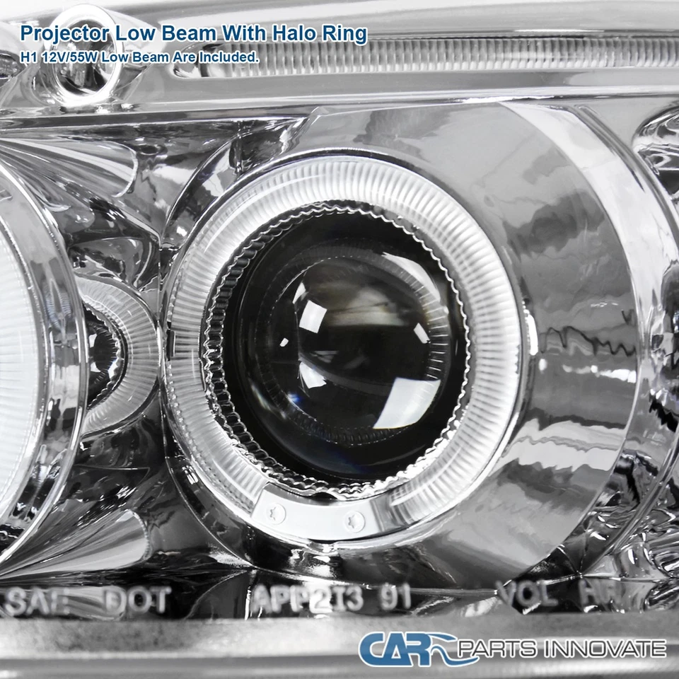 Fits 1996-1998 Honda Civic LED Halo Projector Headlights Lamps Left+Right 96-98 - Image 4 of 4