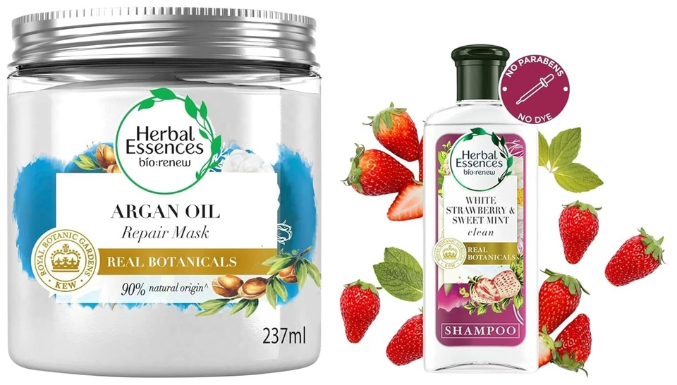 Herbal Essences White Strawberry Shampoo 240ml and Argan Oil Hair Mask 237ml - Image 2 of 2