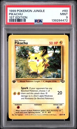 1999 Pokemon Jungle #60 Pikachu 1st Edition PSA 9