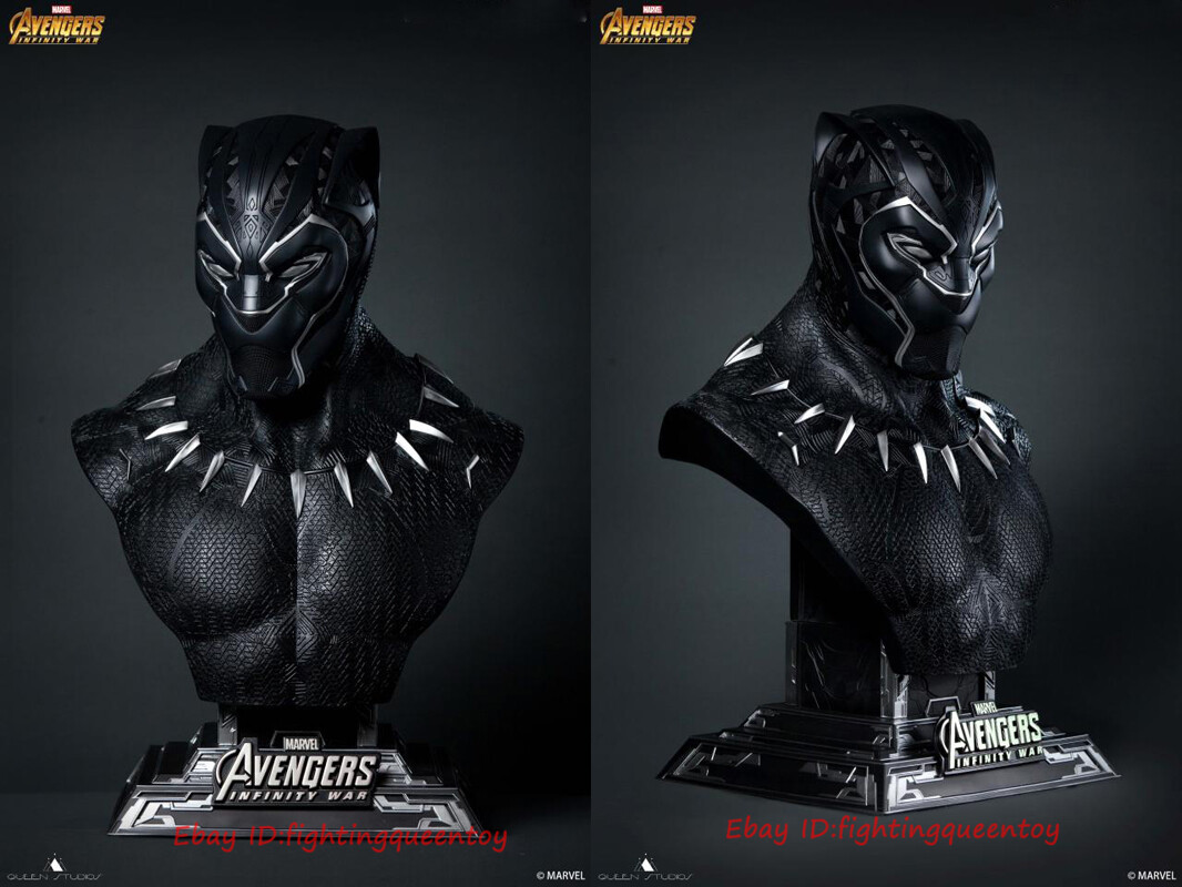 Black Panther スタチュー Queen Studios 1/1 Avengers Black Panther Bust Limited Resin Statue