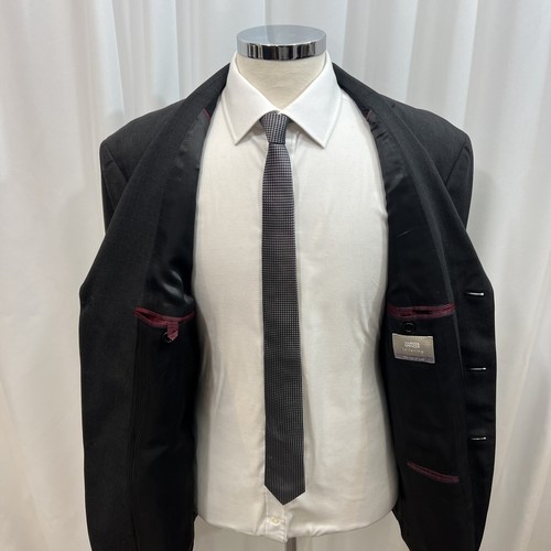 M&S TRAVEL Charcoal Regular Fit 100% Pure Wool 2 Piece Suit C44M W36 L31 - Imagen 11 de 18