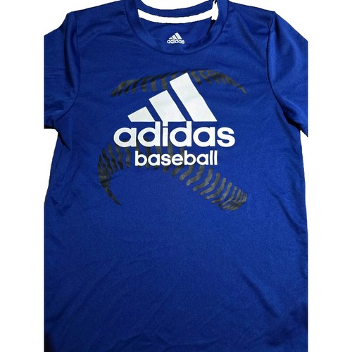 Adidas Aeroready Boys Baseball T-Shirt - Blue - Size 7 - Picture 2 of 5