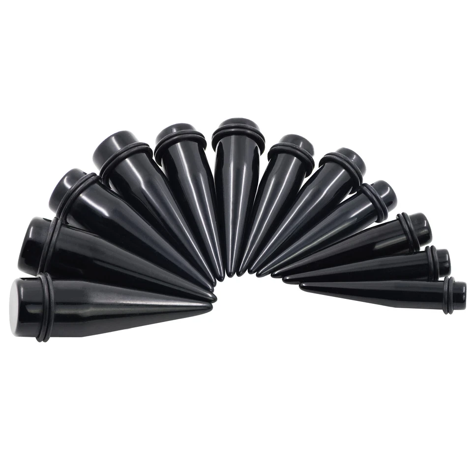 12-24PCS Large Ear Stretching Kit Acrylic Taper Silicone Tunnel Gauges 00G-20mm - Image 2 of 4