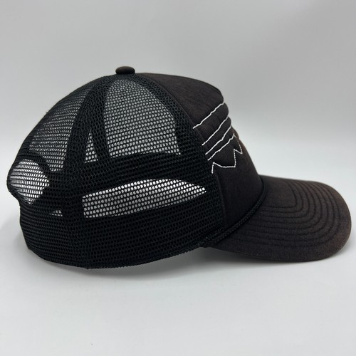 Cappello camionista vintage Patagonia Big Line logo silhouette berretto maglia snapback nero sbiadito - Foto 6 di 10