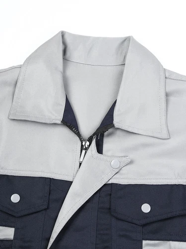 Women Men Long Sleeve Work Coat Pocket Shirts Workshop Mechanic Uniform Workwear - Bild 67 von 104
