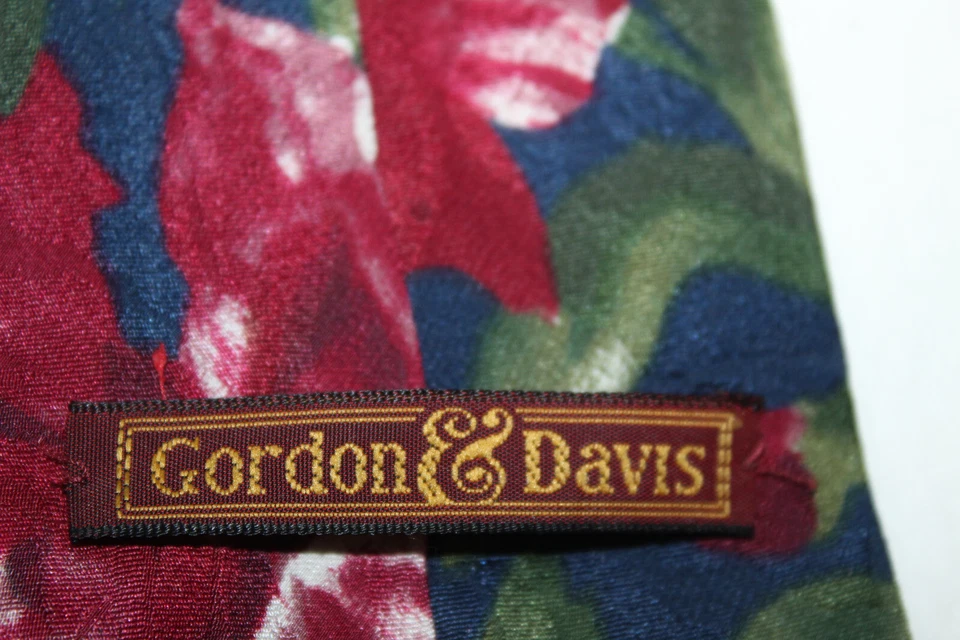 Corbata de seda Gordon Davis hecha en Italia F41027 Foto 4 de 4