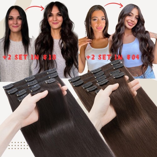 Balayage/Ombre Clip In 100% Real Remy Human Hair Extensions Full Head CLEARANCE - Picture 7 of 136