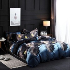 3D Effect Duvet Cover Set with Pillow Case Sham Cute Cat Printing Single/Double