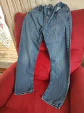 Childrens Place Straight Fit Adjustable Tab Waist Blue Denim Jeans Size 14