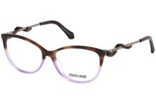 Roberto Cavalli Arbia RC5007 Tortoise Purple 056 Eyeglasses 54-14-140 Cat Eye RX