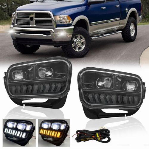 Fit LED Fog Lights Assembly with DRL Lamp For 2009-2018 Dodge Ram 1500 2500 3500 - Picture 1 of 8