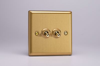 Varilight XBT2 Classic Messing gebürstet 2 Gang 10A 1 oder 2 Wege Kippschalter Lichtschalter