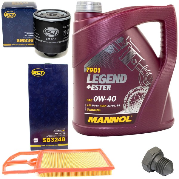 MotoröL Filter Set 0W40 4 Liter + ÖLablassschraube FüR Seat Cordoba VW Polo-image