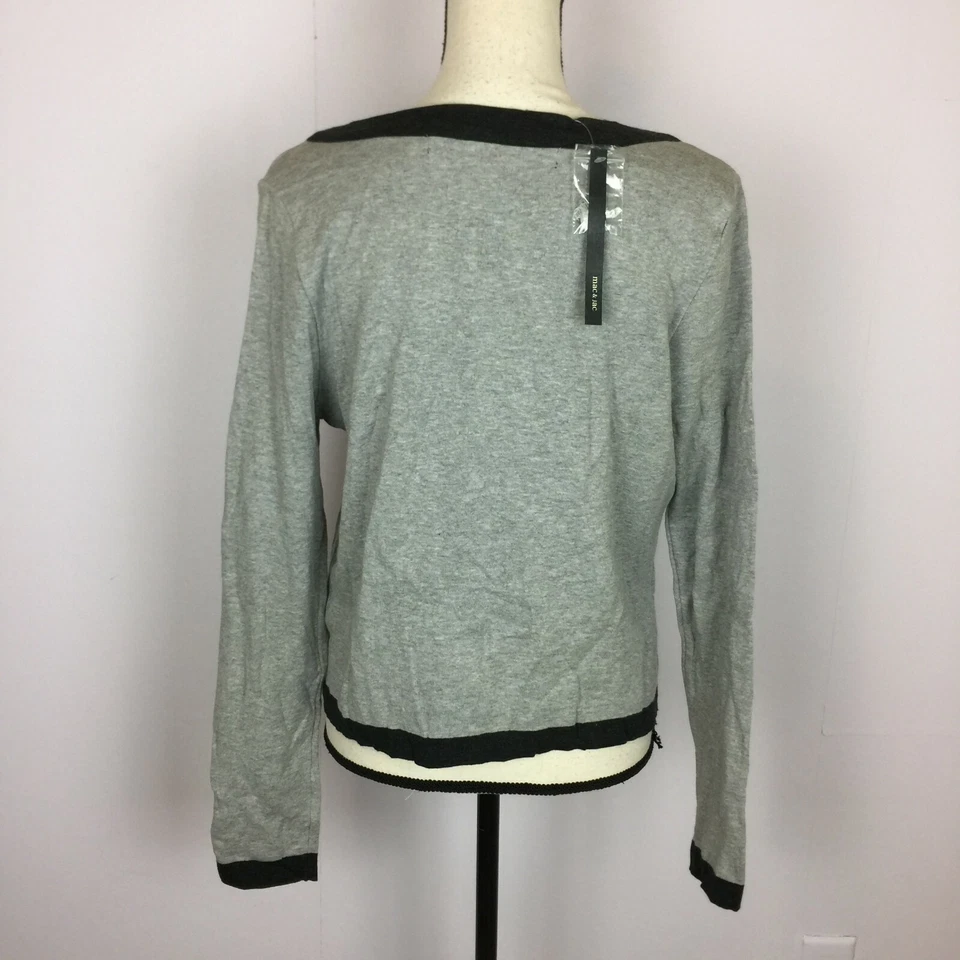 NWT Mac & Jac Cardigan Sweater Sz L Womans Charcoal Gray Black Knit Long Sleeve - Image 2 of 4