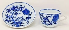 Blue Danube Demitasse Tea or Coffee Cup & Saucer Set Japan white porcelain