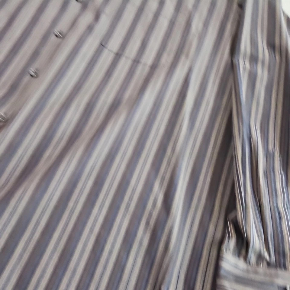 Pronto Uomo Non Iron Shirt Men's 3XLT Brown Stripes EUC Long Sleeve Button Up AN - Image 3 of 4