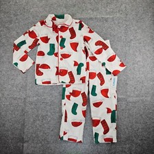 Carter's 2-Piece Santa Coat-Style PJs Pajama 6, 4 White Santa hat  Socks NWT
