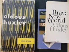 (3) Aldous Huxley EARLY Books w/ John Atkins Bio 1956 BRAVE NEW WORLD