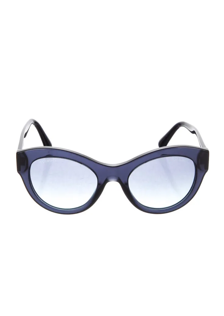 CHANEL Interlocking CC Logo Cat-Eye Sunglasses 100% Authentic!