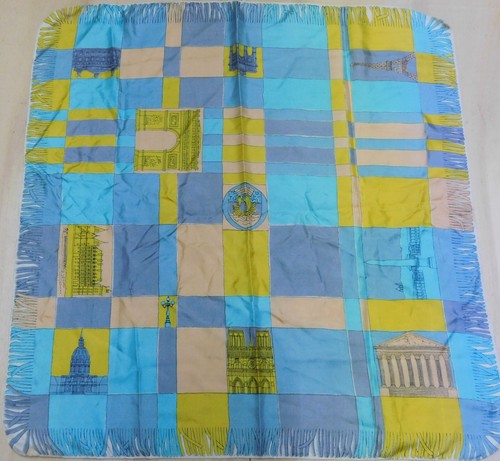 Foulard Vintage 100% Soie Pure Femme - Dimensions 76x78 Cm Motif Années 80