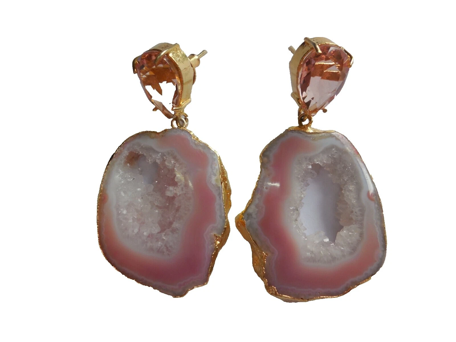 Rose Gold Quartz Chandelier Fashion Earrings