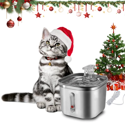 APPLIANCE_ACCESSORIES02 Cat Water Fountain Stainless Steel 74oz/2.2L Automatic Pet Dog Water Fountain