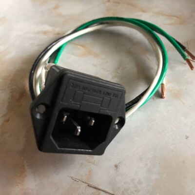 Power Socket with Fuse and 2 ft wires Switch 3 Pin IEC320 C14 USA Plug