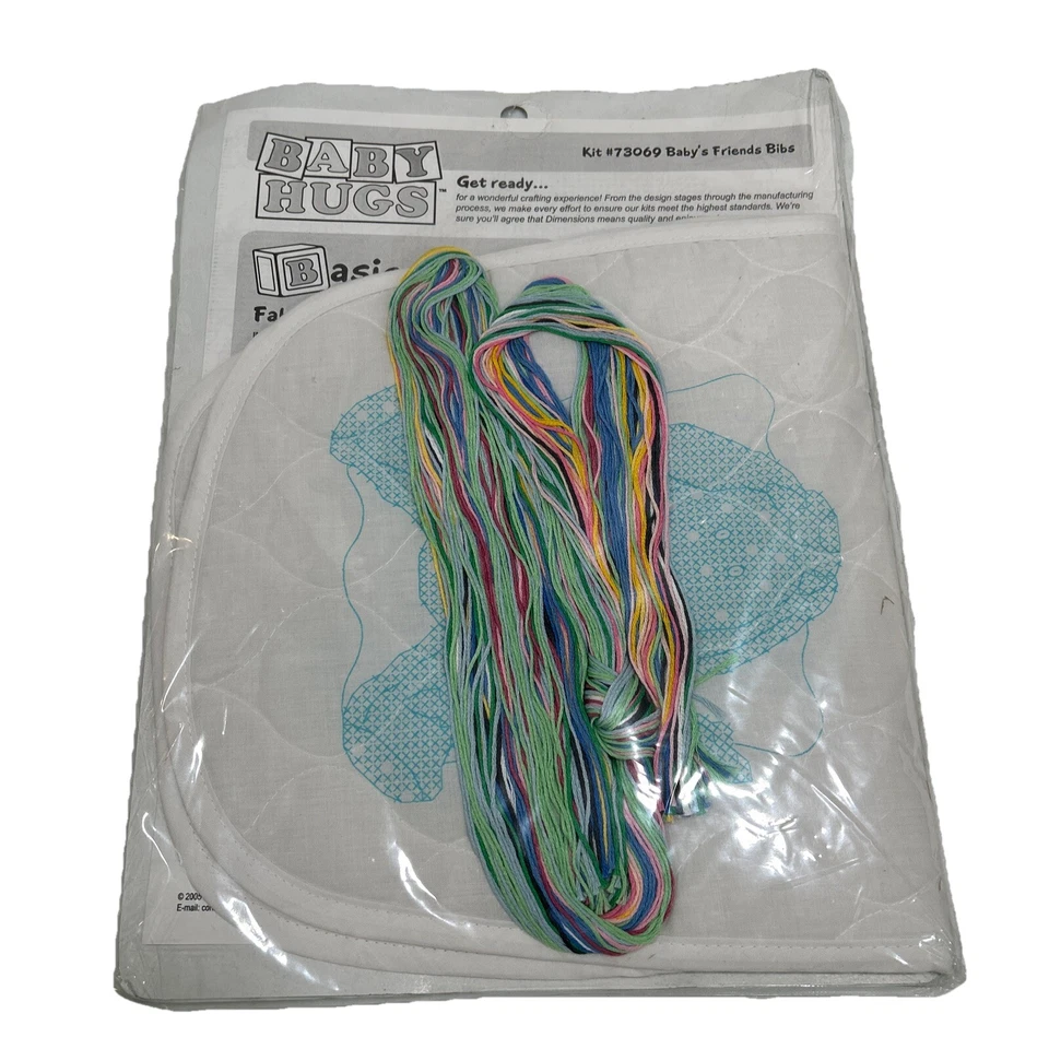 Dimensions Baby’s Friends Bibs Stamped Cross Stitch Set Of 2 Bibs 73069 New! - Image 3 of 4