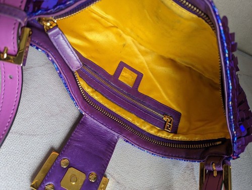 Fendi Vintage Sequin Mini Baguette - RARE Iconic Purple Rain Sex and the City - Picture 6 of 9