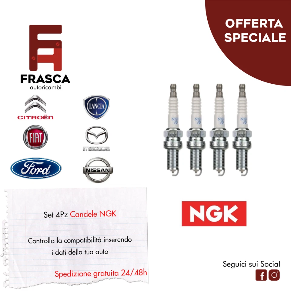 Candele Fiat Panda 141 750 1000 1100 4x4 Trekking Panda Cassone 1986 1991 1995