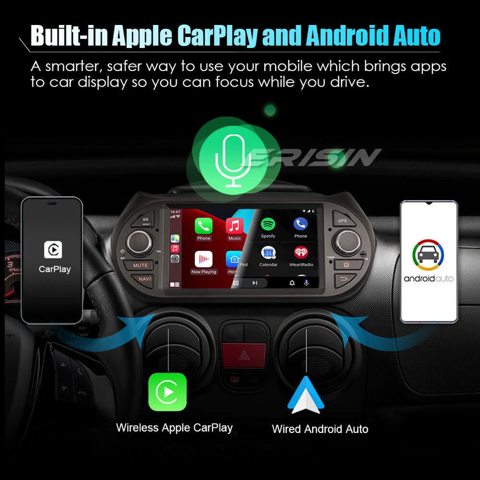 64G Android 14 Autoradio Navi Fiat Fiorino Qubo Citroen Nemo Peugeot Bipper DAB+ - Bild 2 von 4