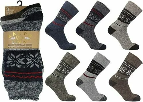 12 Pairs Mens Thermal Socks Thick Warm Calf Wool Boot Hike Outdoor Lot Size 6-11