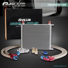 30 Row AN-10AN Universal Aluminum Engine Oil Cooler +Filter Adapter Hose Kit